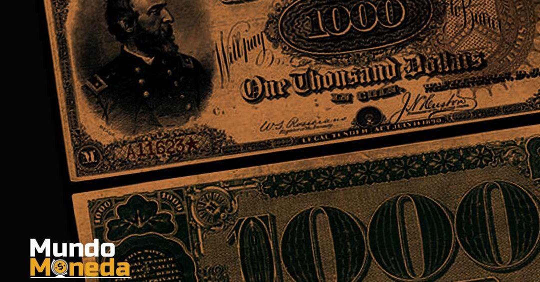 El billete de dólar más grande en la historia de Estados Unidos.