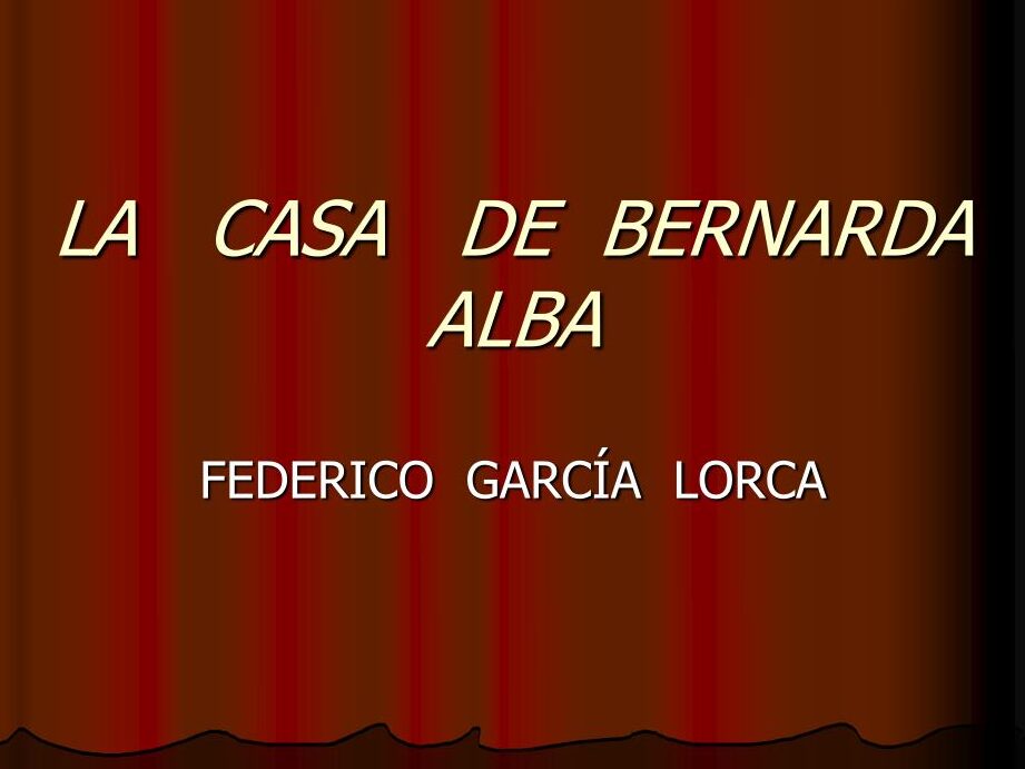 La cronología de la obra La Casa de Bernarda Alba de Federico García Lorca.