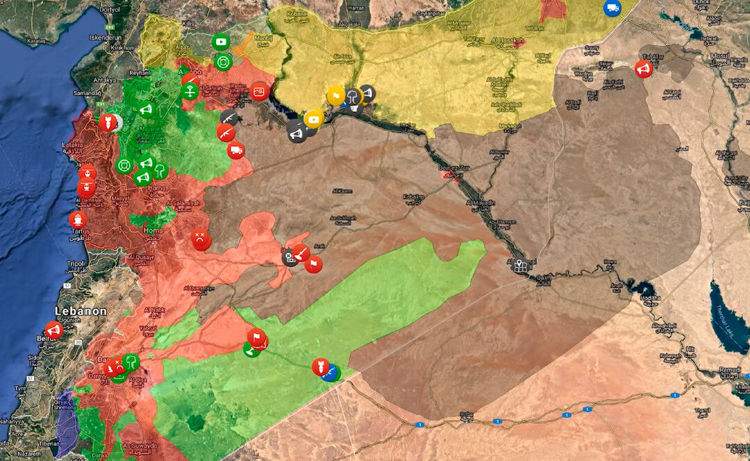 La situación actual de la guerra en Siria.