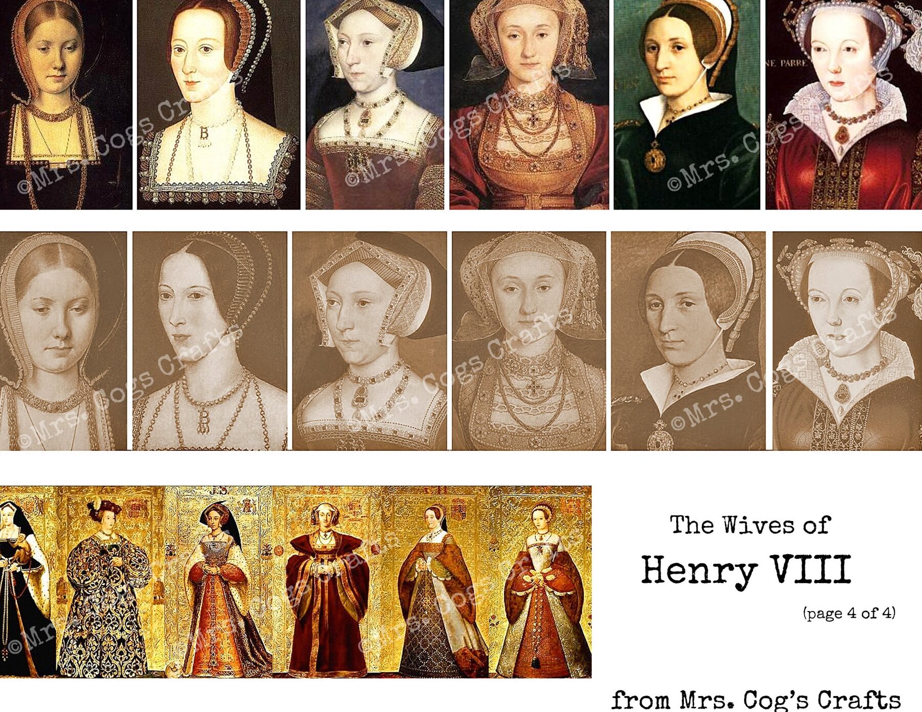 Las esposas del rey Enrique VIII de Inglaterra.