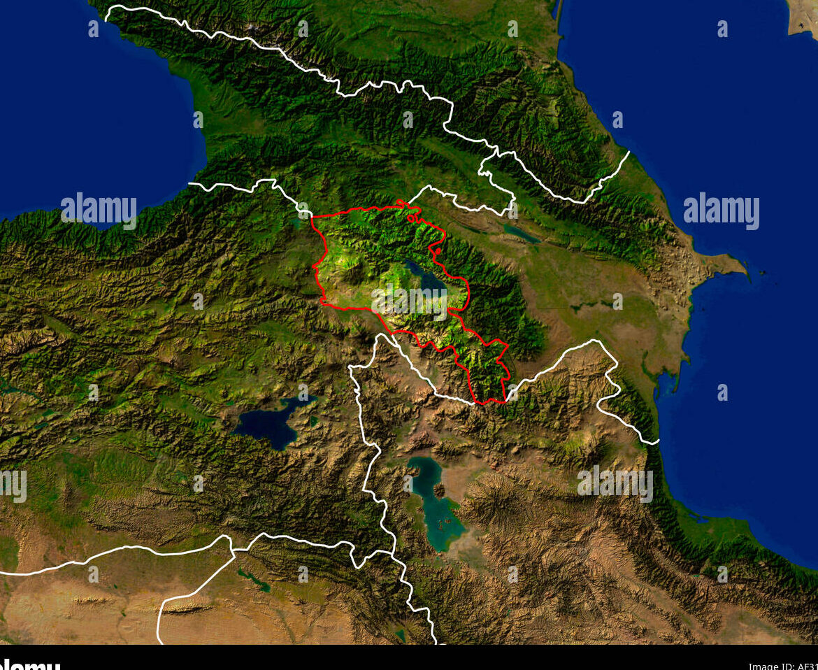 Ubicación geográfica de Armenia en el mapa mundial.