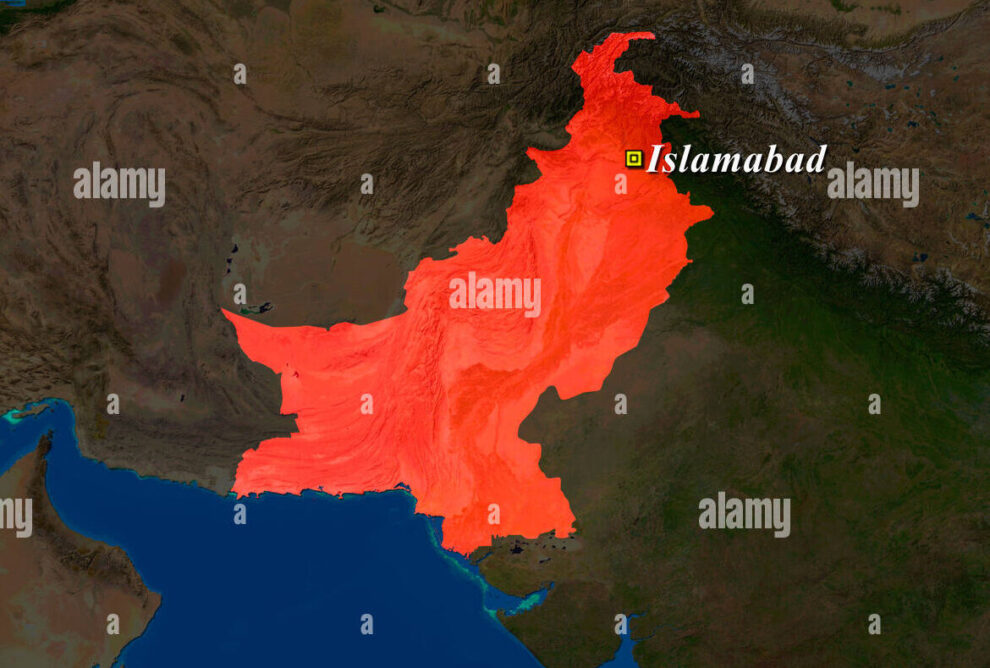 Ubicación geográfica de Pakistán en el mapa mundial