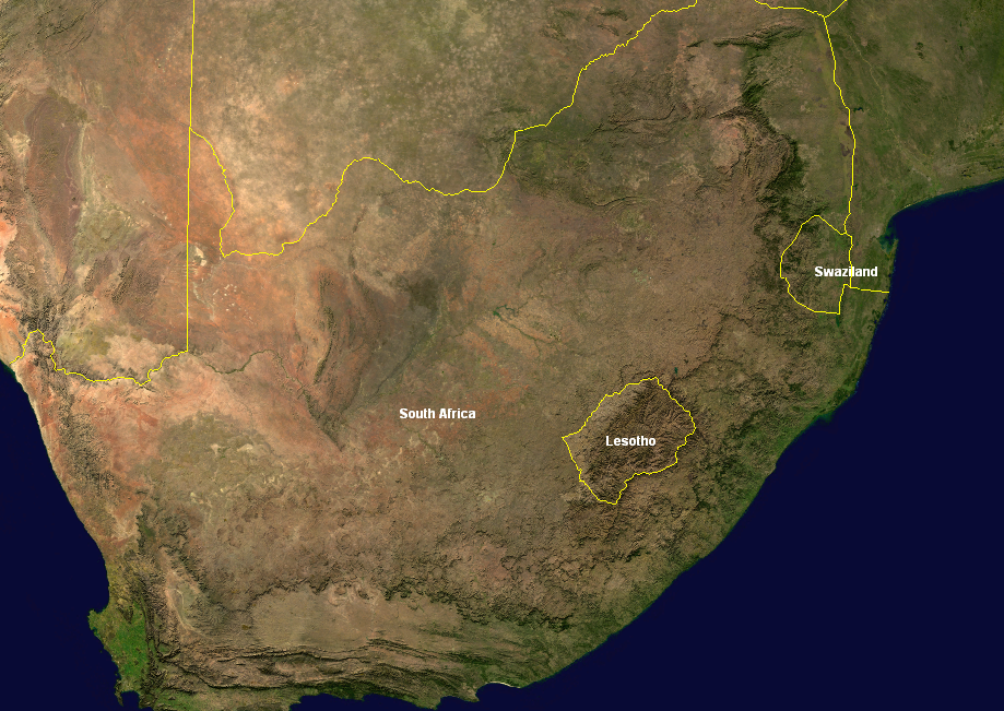 Ubicación geográfica de Sudáfrica